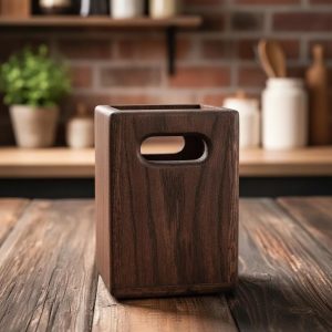 Walnut Wooden Spoon Holder – Kitchen Organizer - Image 7