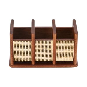 Wooden Cutlery Holder – 3 Section Organizer - Image 1