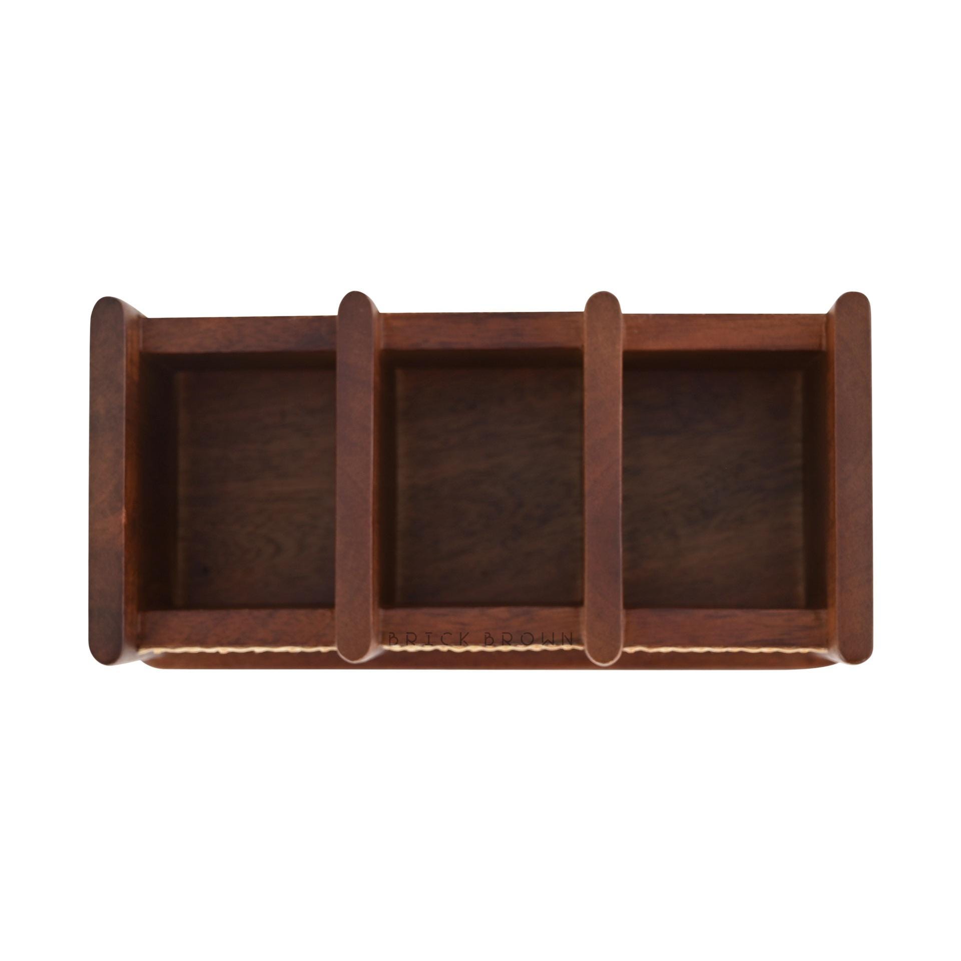 Wooden Cutlery Holder – 3 Section Organizer - Image 6