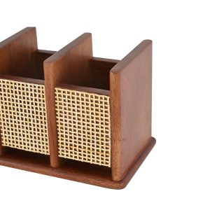 Wooden Cutlery Holder – 3 Section Organizer - Image 7